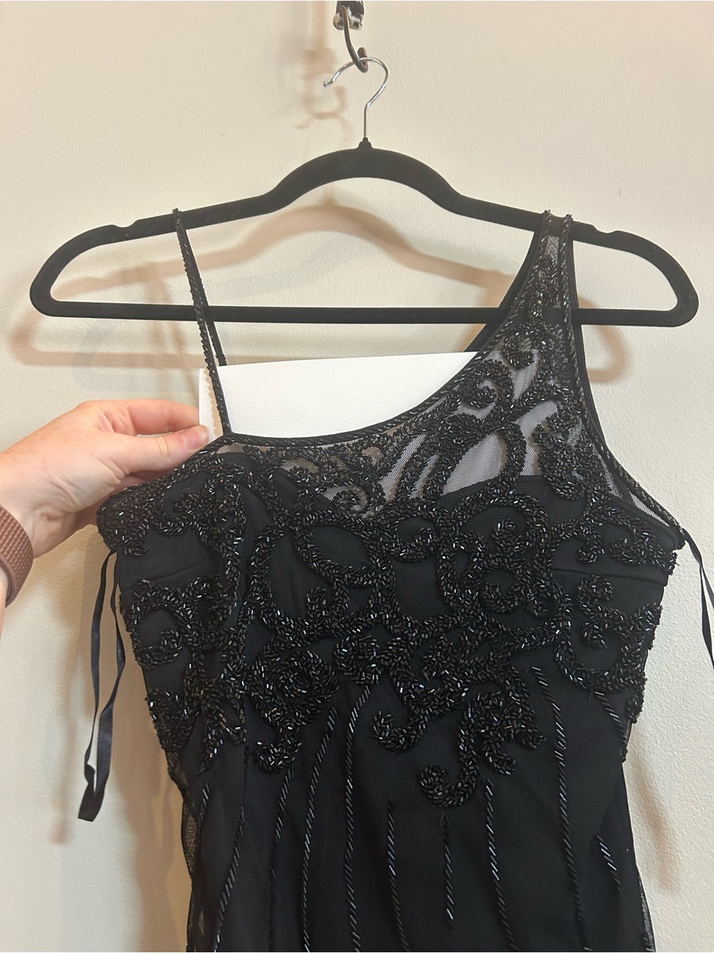 Cache Black Beaded One-Shoulder Top - Picture 6 of 9
